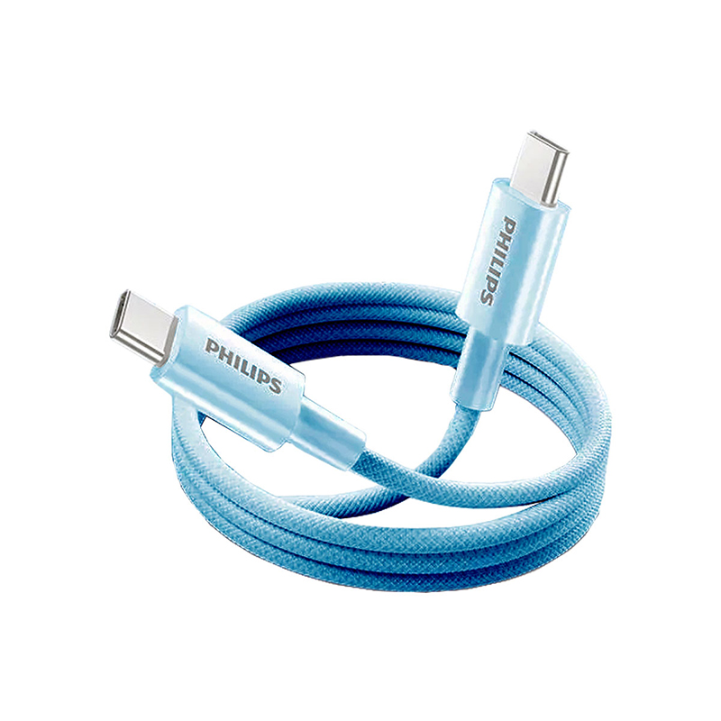 飞利浦（PHILIPS） 双type-c头3A快充数据线60W通用 SWR1707BL/93 2m 天蓝色（单位：条）