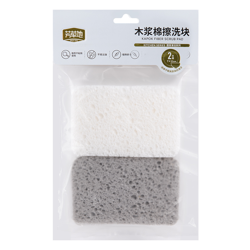 芳草地 木浆棉擦洗块 A38686FCD 2片/袋*2 白色（单位：组）