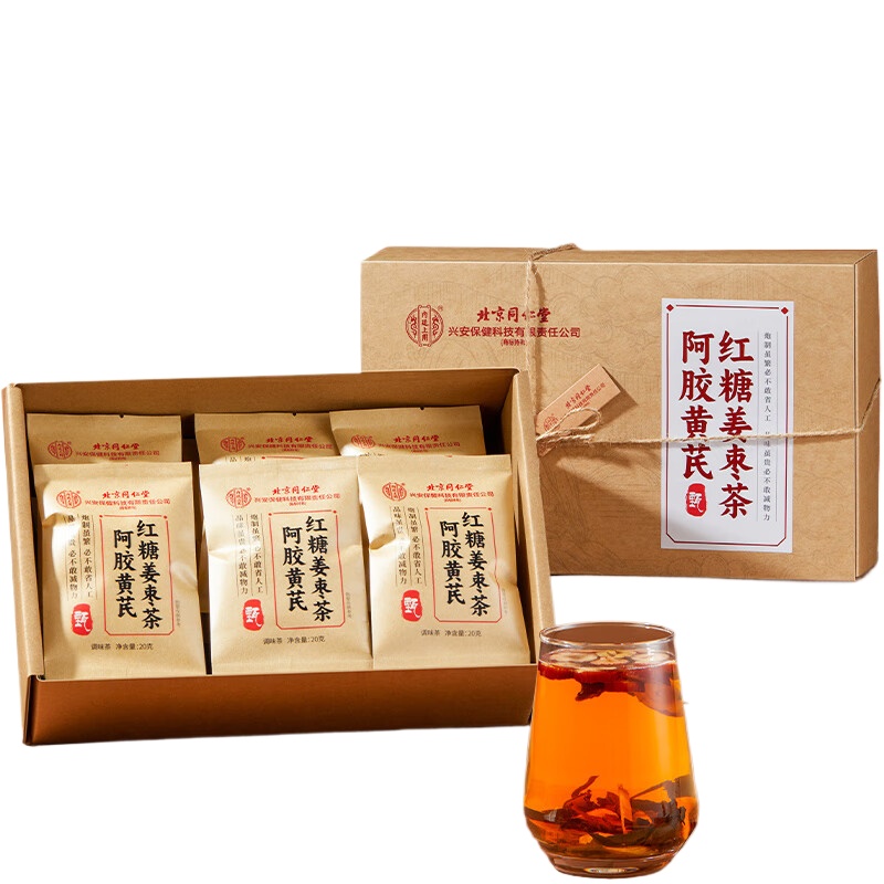 同仁堂（TRT） 内廷上用阿胶黄芪红糖姜枣 气血双补茶 300（20g*15） 红色（单位：盒）