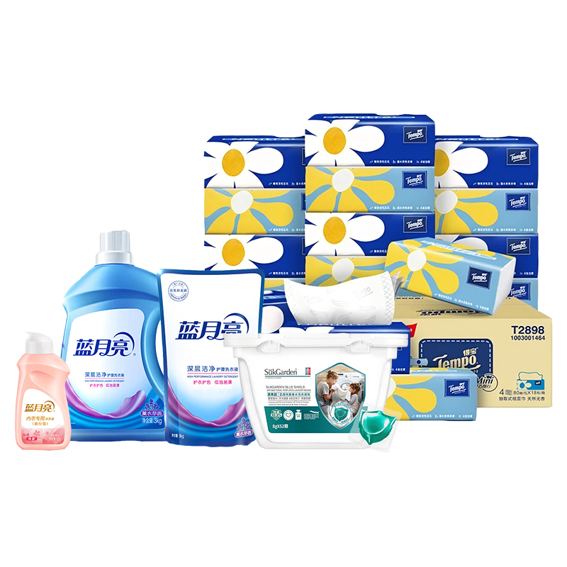 蓝月亮 /蔬果园/得宝 衣物清洁纸巾 组合 4080g+52颗+18包 拿铁色（单位：组）