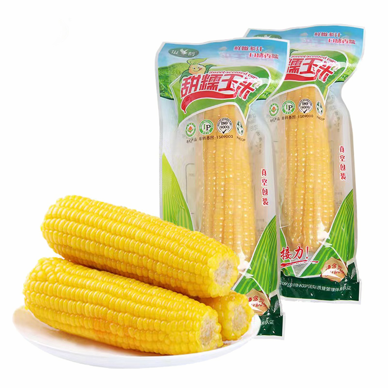银鹤 东北寒地有机黄糯玉米彩袋 真空装 280g*8根 草绿色（单位：箱）