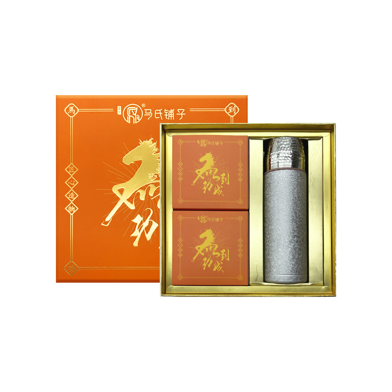 宝堂马氏铺子 马到成功养生茶钛杯礼盒 养生茶+钛杯 160克 灰橙色（单位：盒）