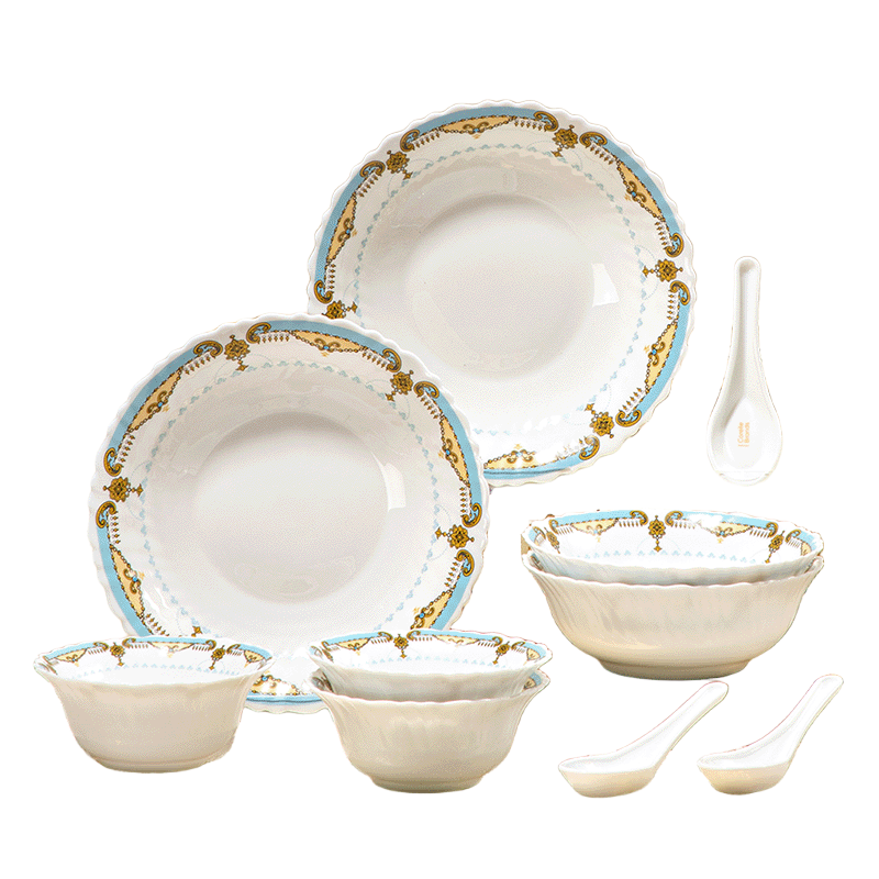 Corelle Brands 康宁洛可可白玉玻璃餐具10件套  CB-LKK10/PMX/KZ 轻薄耐用 10 白色（单位：套）