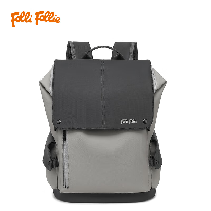 Folli Follie 商务简约修身双肩包 FF-D004A 31*16*43cm 浅灰色（单位：个）