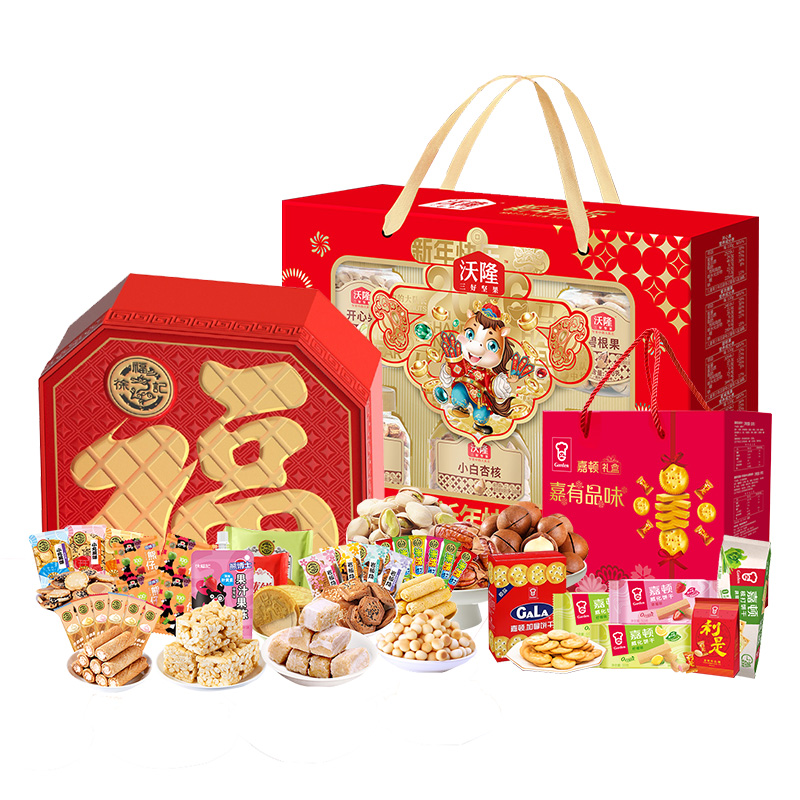 嘉顿（Garden） /徐福记/沃隆-饼干糖果糕点坚果 瑞福智礼组合 3517g 红色（单位：套）