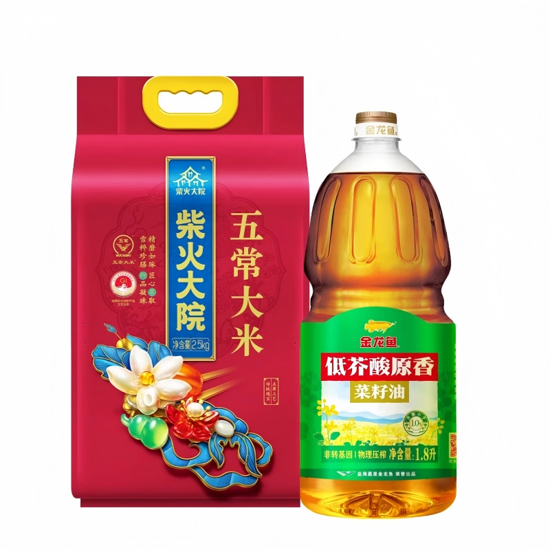 柴火大院 金龙鱼 米油 SF福满家甄选套餐E 2.5kg+1.8L 红色（单位：组）