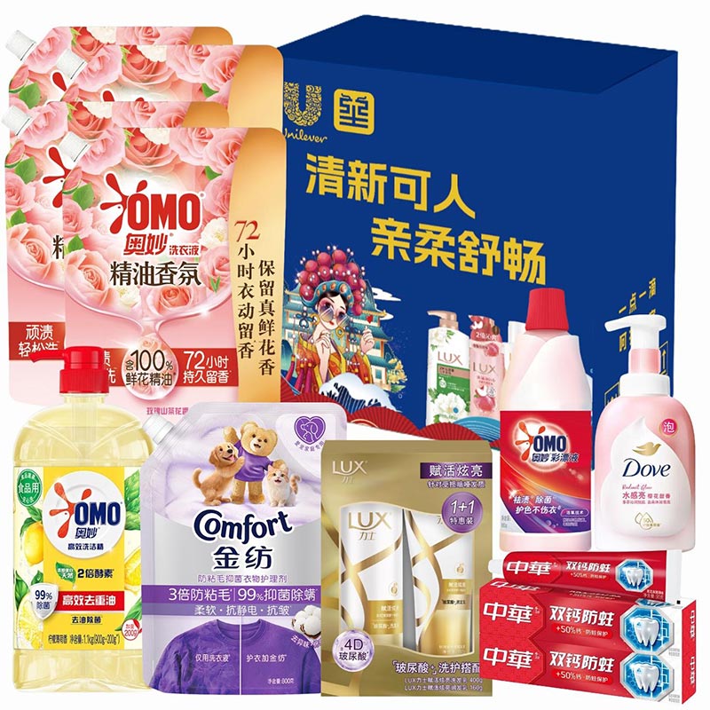 奥妙（OMO） 金纺力士多芬中华 洗衣液 洗洁精 柔顺剂洗发水牙膏 SF清新顺意套餐A 7.42kg+400ml 宝石蓝（单位：组）