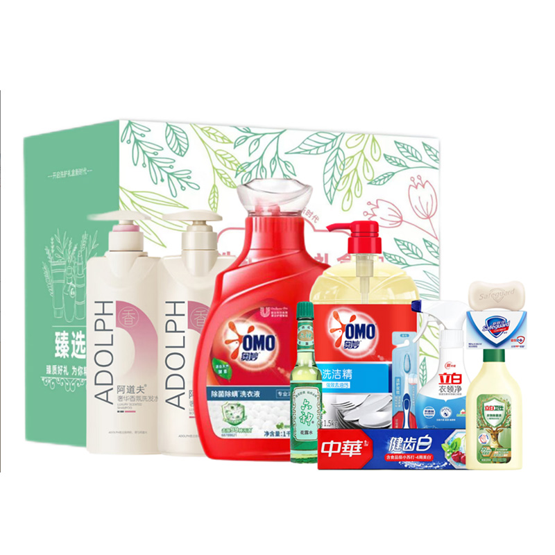 阿道夫（ADOLPH） 奥妙六神中华立白舒肤佳洗发沐浴露洗衣洗洁精 SF缤纷悠彩套餐D 4.075kg+95ml+1支 红色（单位：组）