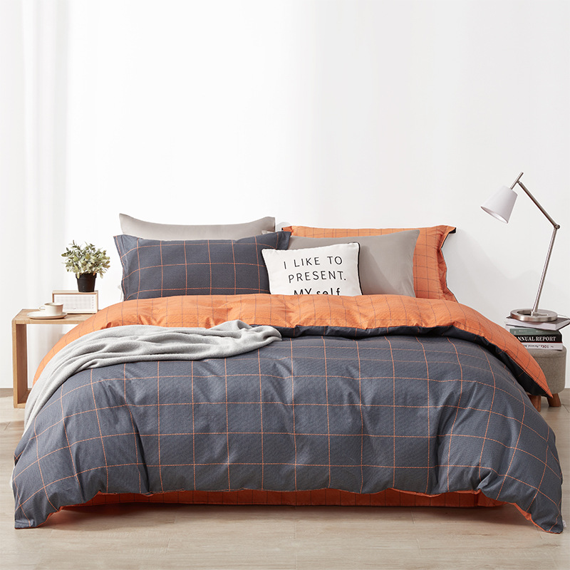 博洋家纺BEYOND HOME TEXTILE 全棉四件套 绅士品格W922040401172 200*230CM 深灰色（单位：套）