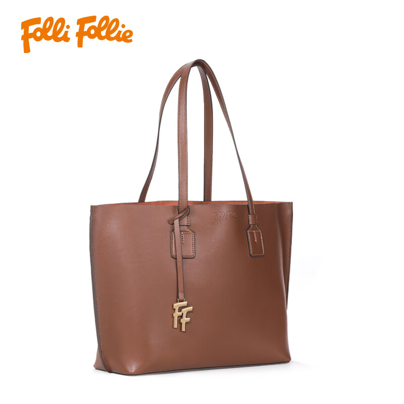 Folli Follie 真皮时尚托特包 SB24JLP001 42.5*18*33.5cm 棕色（单位：个）