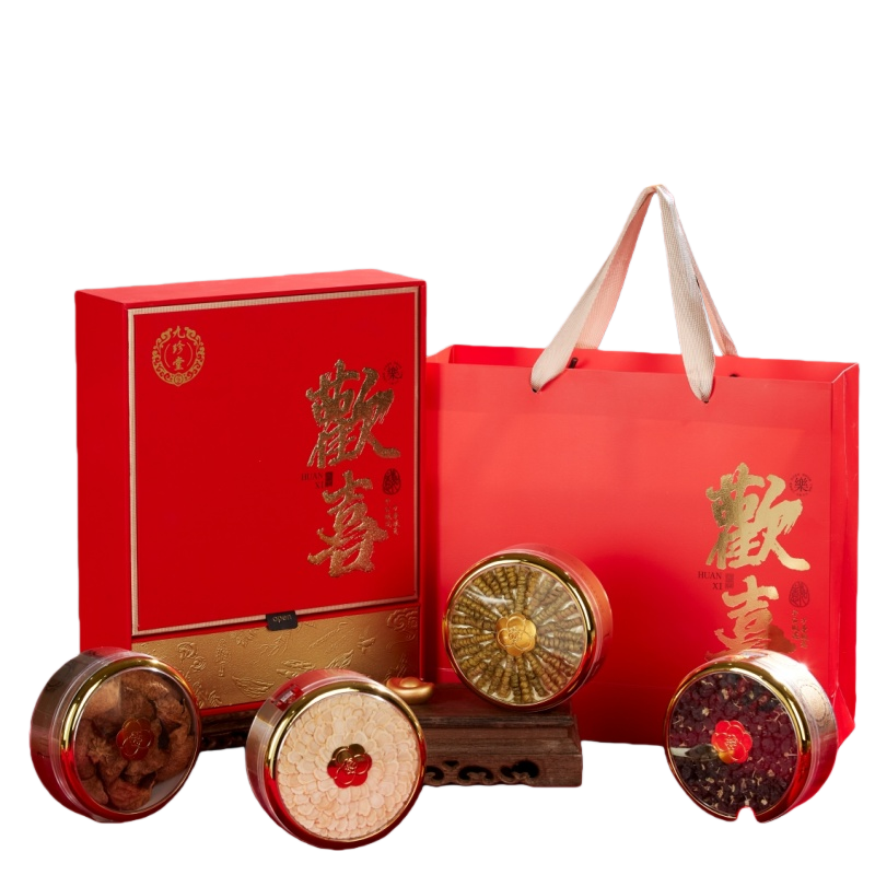 九珍堂 欢喜四珍 滋补礼盒 滋补礼盒 黑枸杞80g陈皮30g西洋参30g石斛30g 红色（单位：盒）