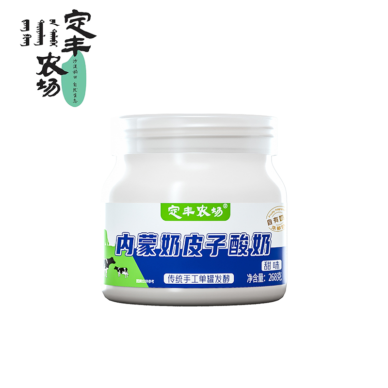 定丰农场 内蒙 奶皮子酸奶 268g*6罐/盒 白色（单位：盒）