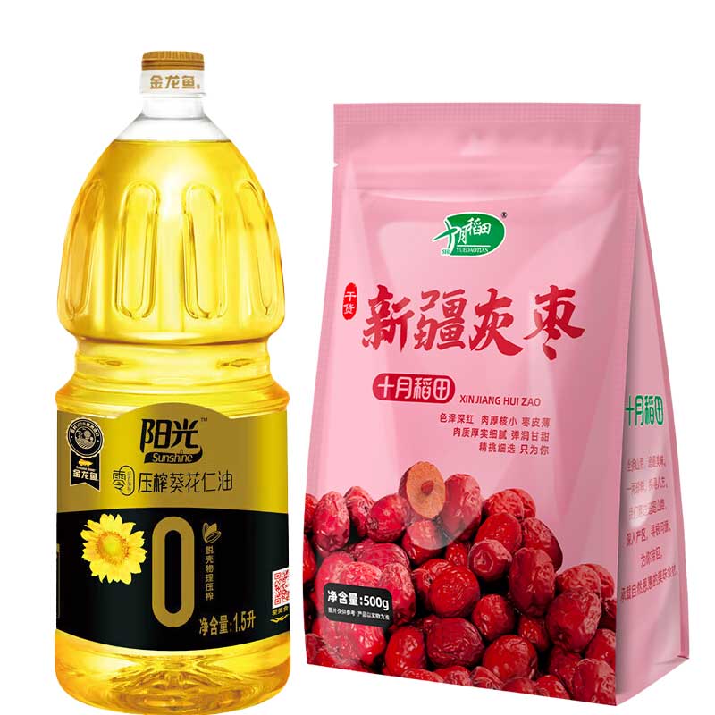 十月稻田 金龙鱼 油 灰枣 SF套餐C 1.5L+500g 奶茶杏（单位：组）