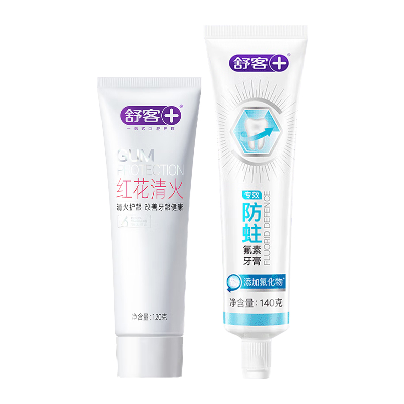 舒客 牙膏组合 防蛀清火 140g+120g 混色（单位：组）