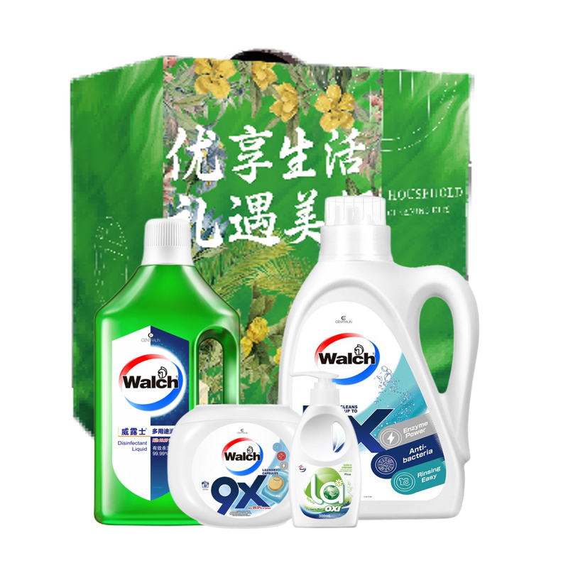 威露士 清洁洗护套装 JDGQ04-DB （3L+1L+12g*32粒+300ml） 混色（单位：套）