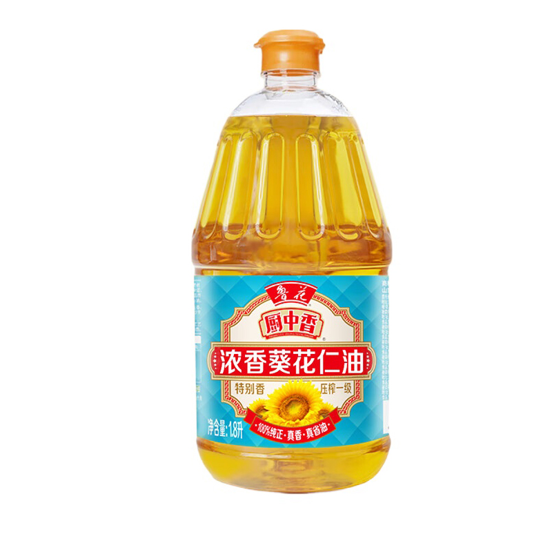 鲁花 浓香葵花仁油 清香不腻 1.8L 黄色（单位：桶）