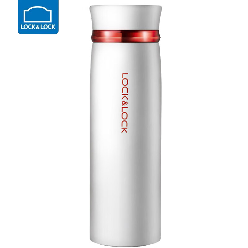 乐扣乐扣（LOCK&LOCK） 不锈钢保温杯 LHC4131WR 450ml 白红色（单位：个）