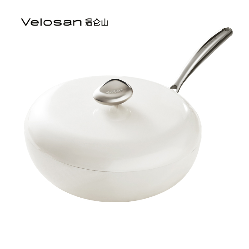 温仑山（VELOSAN） 鹅卵石不粘炒锅 VE1106B 32cm 白色（单位：个）
