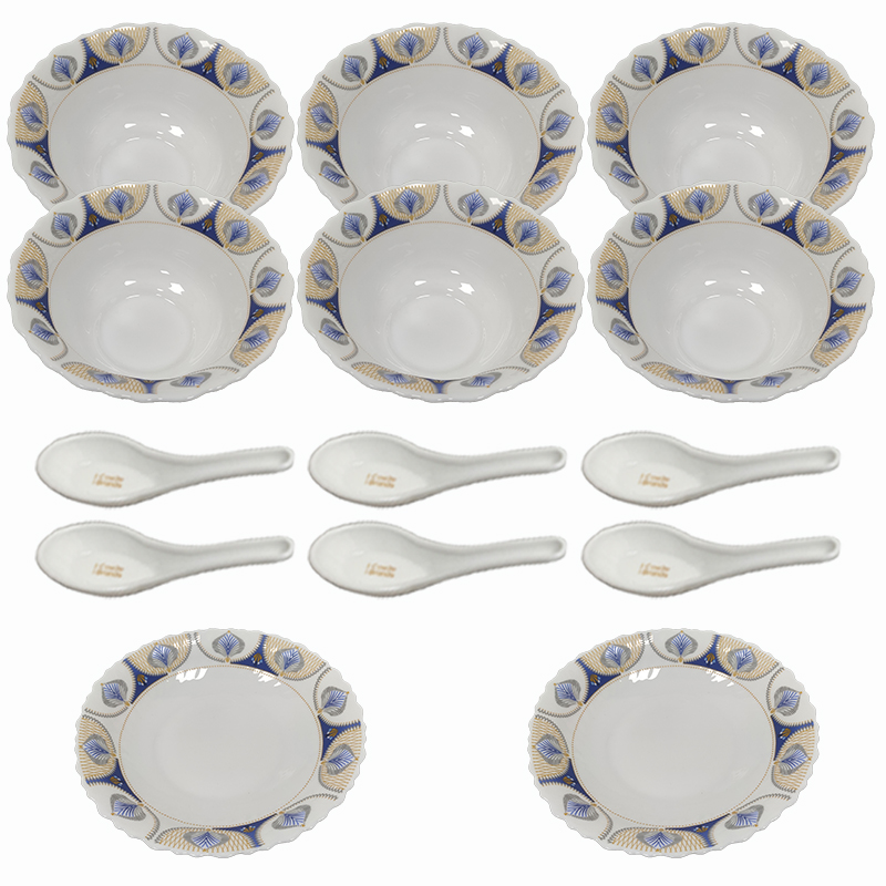 Corelle Brands 康宁乔芙兰白玉玻璃餐具套装 CB-QFL14-PMX/KZ 14件套 14 白色（单位：套）
