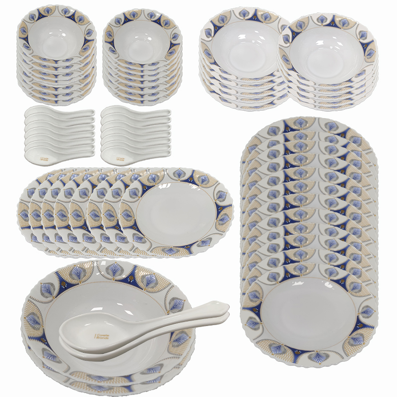 Corelle Brands 乔芙兰白玉玻璃餐具 CB-QFL62-PMX/KZ 62件套 白色（单位：套）