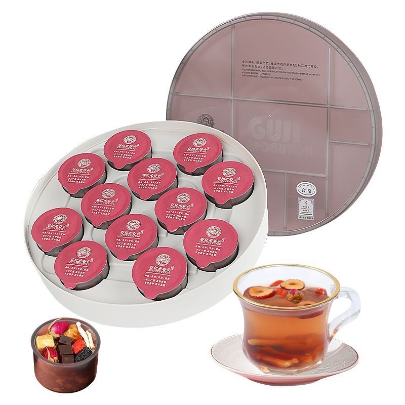 谷记老谷头 圆盒阿胶姜丝茶 养生茶 175g 红色（单位：盒）