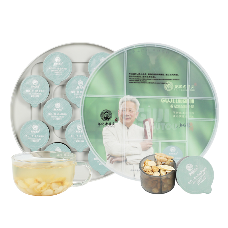 谷记老谷头 圆盒元气四宝茶 养生茶 108g 绿色（单位：盒）