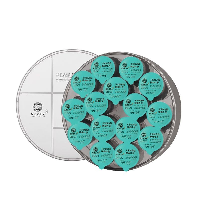 谷记老谷头 圆盒玉米须茶青钱柳桑叶茶 养生茶 600g 绿色（单位：盒）