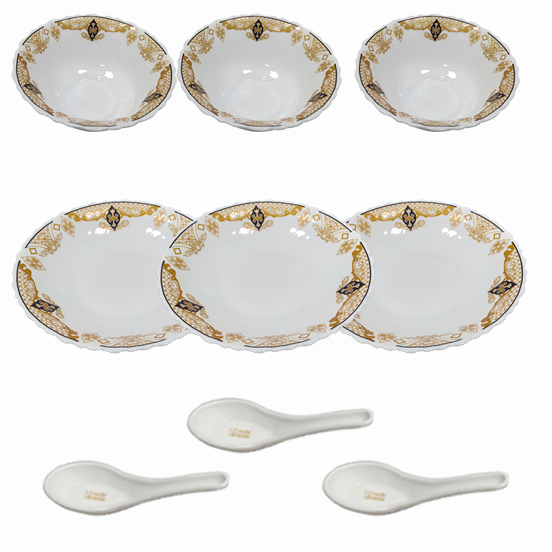 Corelle Brands 安娜白玉玻璃餐具套装 CB-AN9-PMX/KZ 9件套 白色（单位：套）