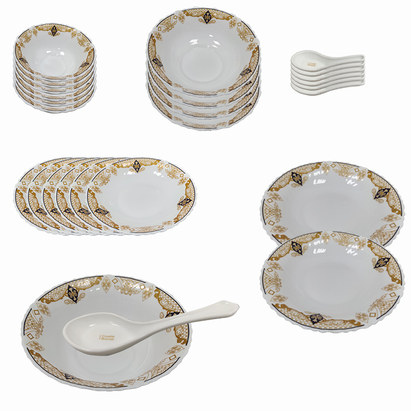 Corelle Brands 康宁安娜白玉玻璃餐具B CB-AN26B-PMX/KZ 26件套 白色（单位：套）