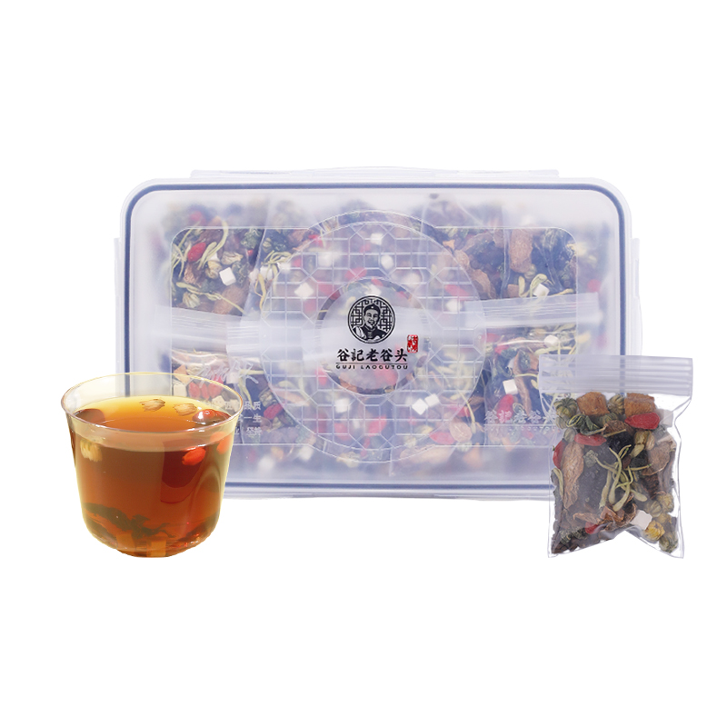 谷记老谷头 方盒菊花枸杞决明子茶 养生茶 450g 白色（单位：盒）