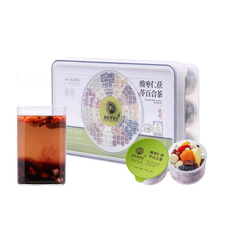 谷记老谷头 方盒酸枣茯苓百合茶 养生茶 530g 绿色（单位：盒）