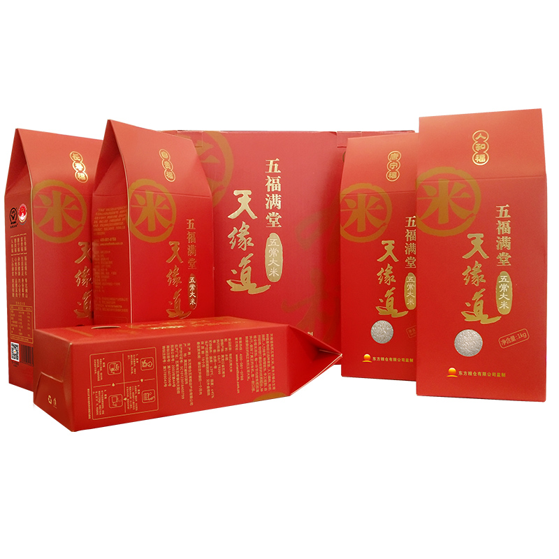 天缘道 有机稻花香 五福满堂礼盒 1kg*5 红色（单位：盒）