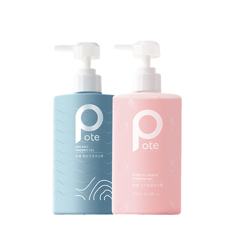 柏缇 沐浴露组合 海盐净透+元气桃桃 475ml*2 混色（单位：组）