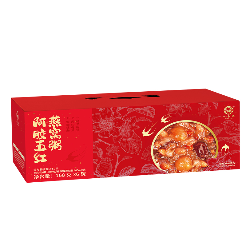 一朵燕（YIDUOYAN） 即食早餐速食方便养生粥 阿胶五红燕窝粥 1008g（168g*6碗） 红色（单位：盒）