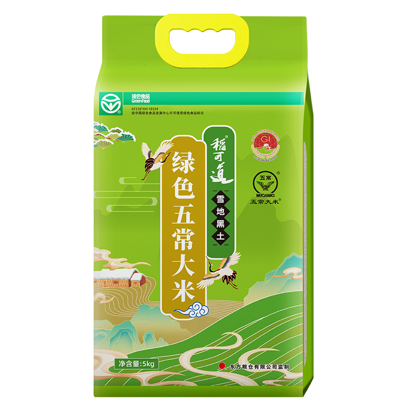 稻可道 绿色五常大米 雪地黑土 5kg 绿色（单位：袋）