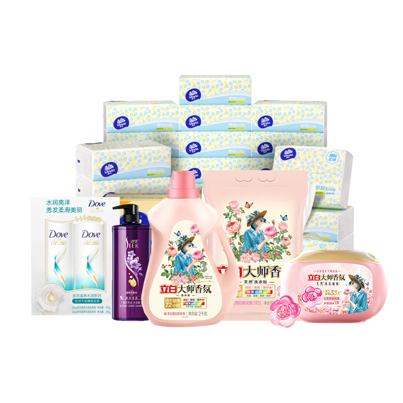 维达 /多芬/舒蕾/立白 个护洗头沐浴衣物清洁组合 5530g+24包 混色（单位：组）