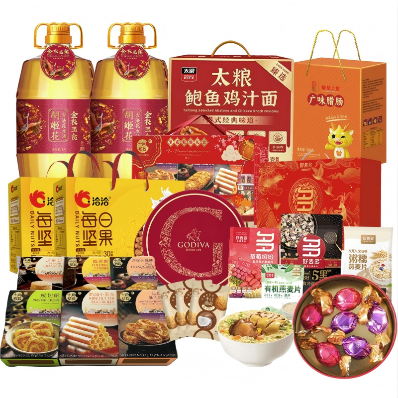 太粮 油腊味谷物坚果鸡汁面巧克力手信礼盒 粮油零食大礼包 10.96L+4.876kg 混色（单位：份）