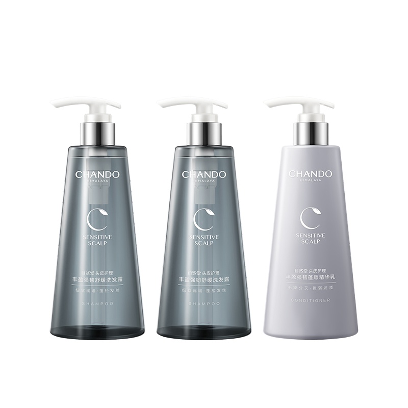 自然堂（CHANDO） 头皮护理丰盈强韧舒缓洗护 三件套 洗发水550ml*2+护发素550ml 灰色（单位：套）