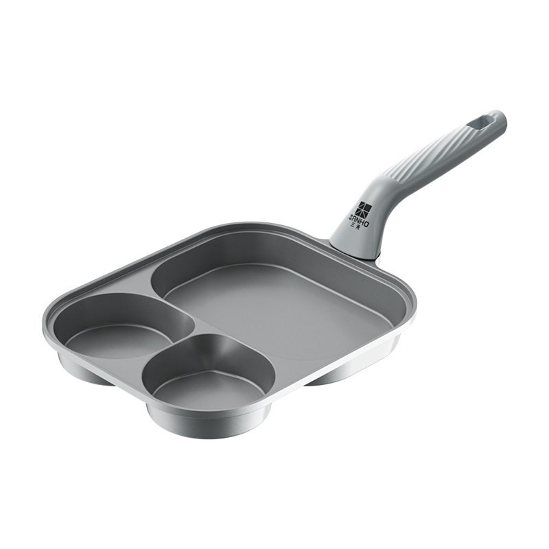三禾（SANHO） 钻石钛陶不粘早餐煎锅 LJ19U4 19cm 浅灰色（单位：个）