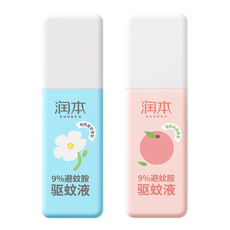 润本（RUNBEN） 9%避蚊胺驱蚊液 白桃+栀栀 75ml*2 混色（单位：组）