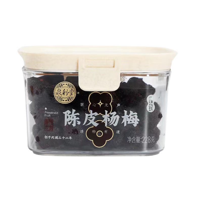 泉利堂 陈皮杨梅 果干蜜饯 228g/罐 白色（单位：罐）