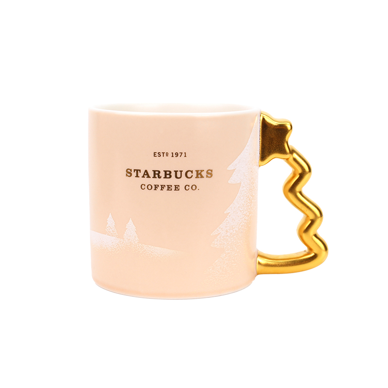 星巴克（Starbucks） 马克杯 圣诞树手柄造型款 390ml 象牙色（单位：个）