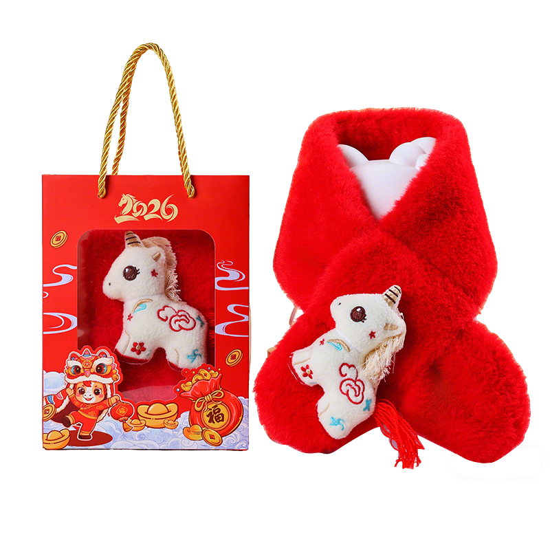 贝瑟斯 马年围巾礼盒 YZH-0017 70*10cm 红色（单位：条）