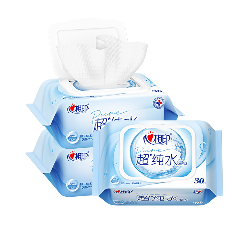 心相印 超纯水系列湿巾25-1版 XCC030 30片/包*3包 白色（单位：组）