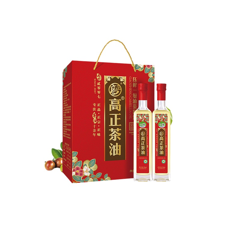 高正 压榨一级茶籽油 有机山茶油 750ml*2瓶礼盒装 混色（单位：盒）