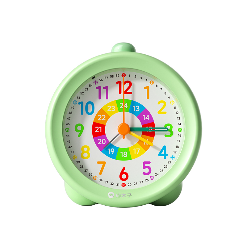 猫太子 启蒙闹钟学生专用起床神器2026新款儿童男静音时钟学习专用 10141M1537A 0.19KG 绿色（单位：盒）