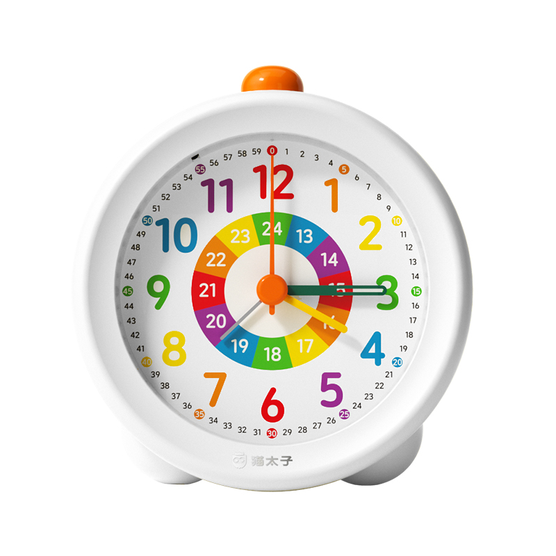 猫太子 启蒙闹钟学生专用起床神器2026新款儿童男静音时钟学习专用 10141M1537B 0.19KG 白色（单位：盒）