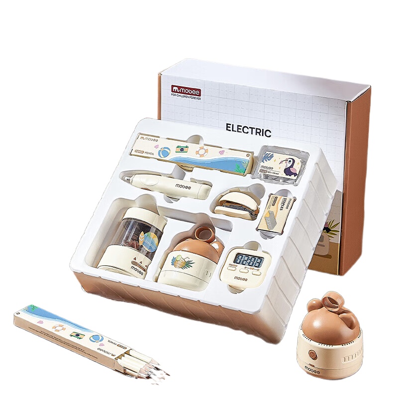 mobee 电动文具礼盒 F23B18 8大件 白色（单位：套）