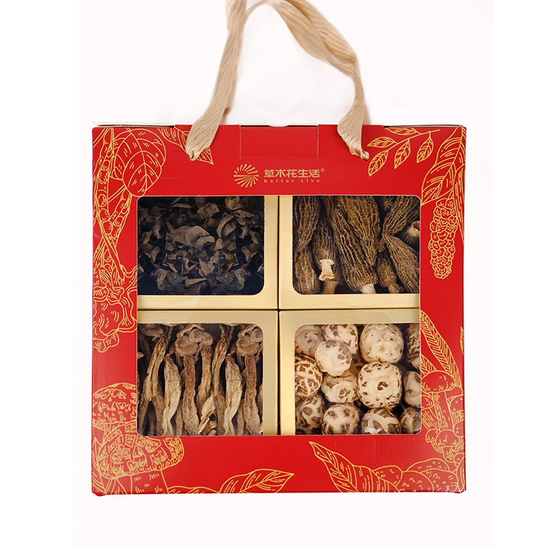 草木花生活 山珍四宝礼盒 天然农产品营养丰富 275g 红色（单位：盒）