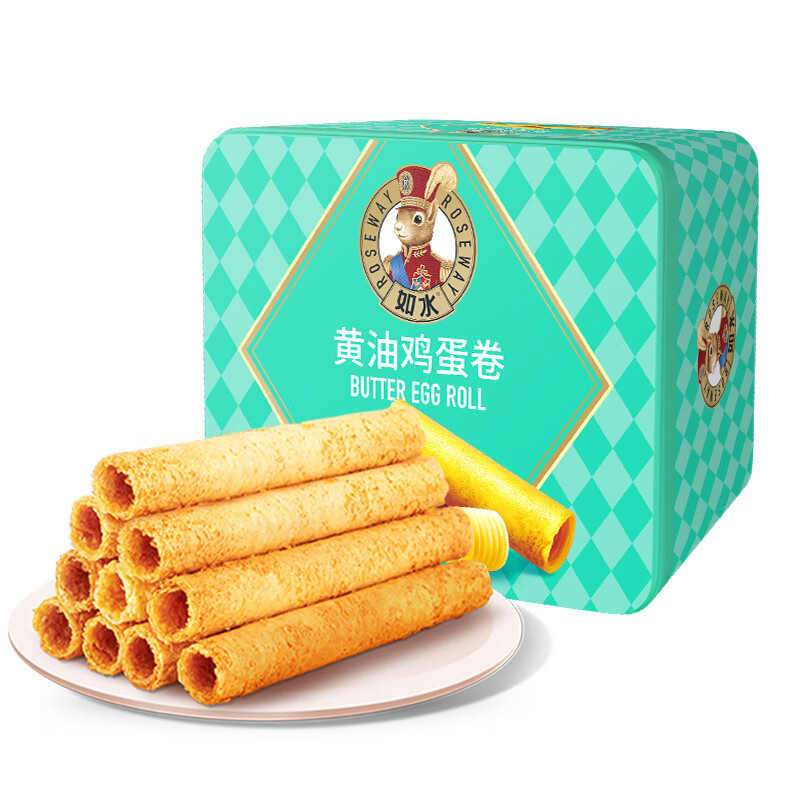 如水 黄油 鸡蛋卷礼盒 480g 绿色（单位：盒）